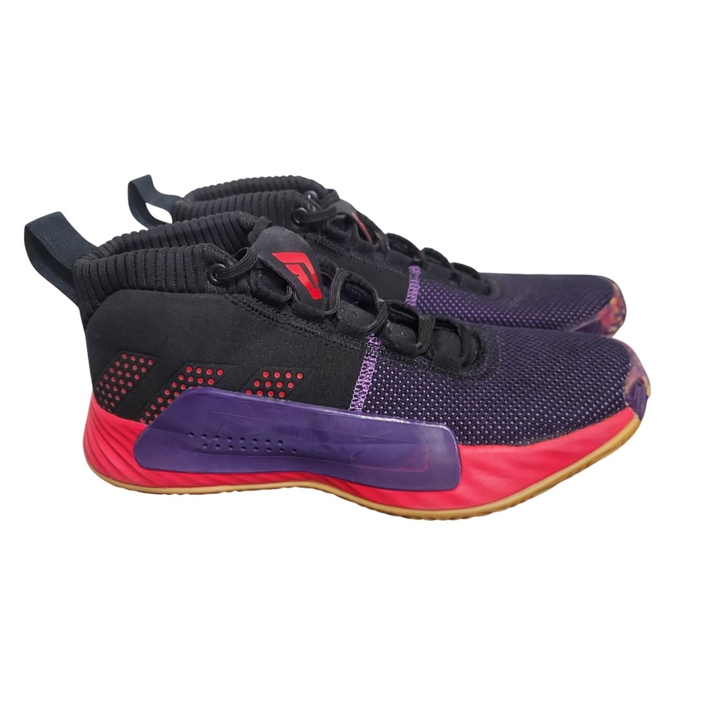 Adidas Dame 5 Basketball Shoes Mens 7 Black Red Purple BB9313 Damian Lillard